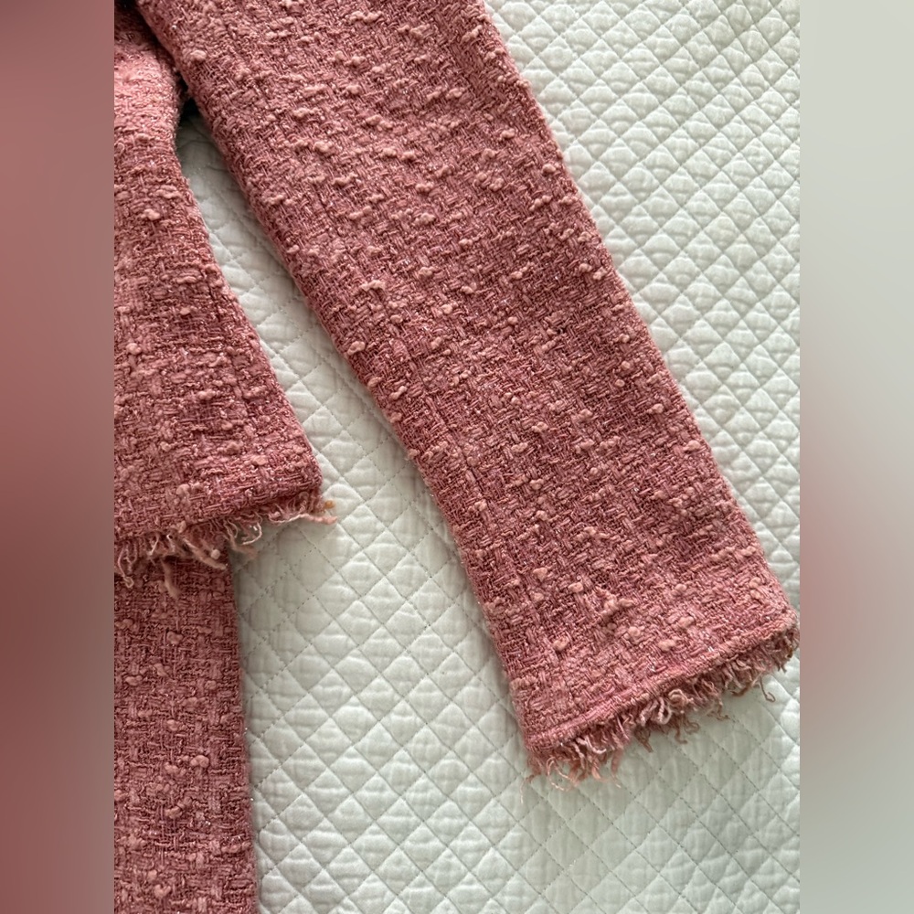 Rickie Freeman for Teri John Boucle Tweed Suit in Pink Size 8 - Picture 7 of 11